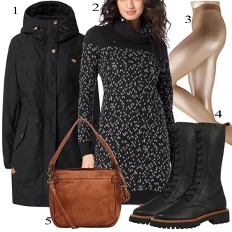 Outfit s Černá Šněrovací Kozačka Paul Green "Ležérní Outfits"