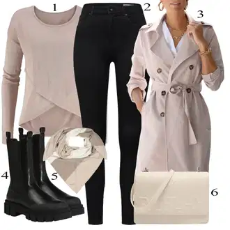 outfit mit Siva Plašč Trenčkot Lascana "Oblačila za jesen"