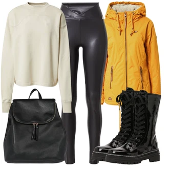 Outfit s Černá Šněrovací Kozačka Gabor "Podzimní Outfit"