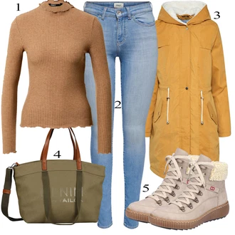 outfit mit Zelena Torba za čez ramo Tom Tailor Denim "Oblačila za jesen"