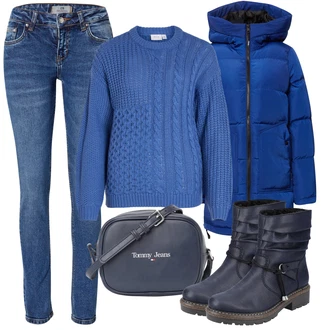Dlouhé / Maxi Outfit s Šedá Dlouhé Šaty/Taška/Dlouhá tylová sukně/Doplňek/Dlouhý Zimní Kabát Tommy Jeans "Podzimní Outfit"