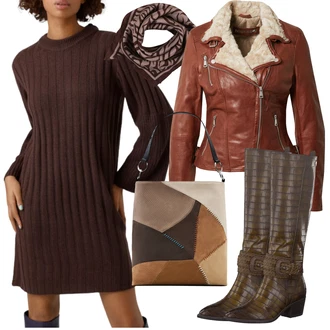 Hedvábí Outfit s Černá Šátek Guido Maria Kretschmer Collection "Podzimní Outfit"
