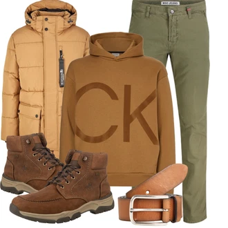 mit Reißverschluss Outfit mit Braun/Beige TrekkingStiefel/Wasserdichter Stiefel/Wasserfester Schuh/Wasserdichter Outdoorschuh/SchnürStiefel/Herren Lederschuhe Rieker "Outfit für den Herbst"
