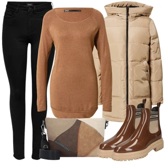 Outfit s Červená Holínky LEMON JELLY "Podzimní Outfit"