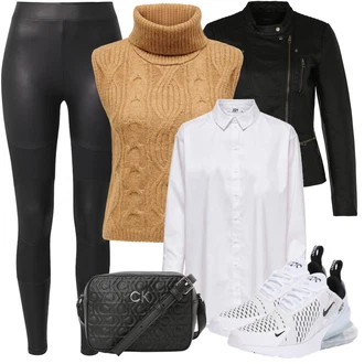 Air Max 270 Outfit s Černá/Bílá Běžecká bota/Běžecká bota/Bota na zumbu/Tenisová bota/Gymnastická bota/Tréninková bota/Volejbalová bota/Bota na fitness/Basketbalová bota Nike Sportswear "Podzimní Outfit"