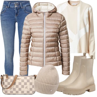 Outfit s Béžová Čepice CODELLO "Zimní Outfit"