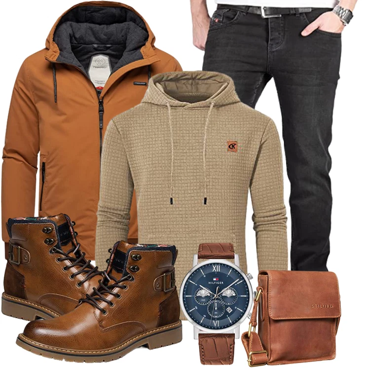 Outfit in herbstlichen Farben