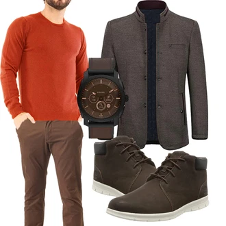 Kaschmir Outfit mit Rot Unkategorisiert Marine Cashmere "Outfit in herbstlichen Farben"