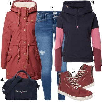 Dlouhé / Maxi Outfit s Černá Dlouhá tylová sukně/Mikina/Dlouhé Šaty/Móda Pro Plnoštíhlou/Dlouhý Zimní Kabát/Teplák Ragwear "Podzimní Outfit"