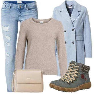 Hodanje Zima Outfit sa Siva/Smeđa/Tamnozelena/Svjetlosiva/Bež Tenisica Zimske Tenisice/Teddy Tenisica/Cipela za Trekking/Zimska gležnjača/Zimska cipela Rieker "Outfit za zimu"Look: Hodanje, Trekking, Skating, Apres ski, Skate, S zakovicama