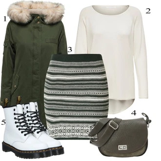 Outfit sa Crvena/Bijela/Krem Gležnjača na Vezanje/Borbena Čizma/Klasična čizmica Dr. Martens "Tvoj otmjeni outfit"