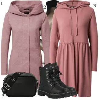 Mom Outfit s Růžová/Fialová/Hnědá/Červená Pletený Kabát/Kabát s Kapucí/Pletený Fleecový Kabát/Zimní Kabát Vlněný kabát/Fleecový Kabát/Lodenový kabát/Vlněný Fleecový Kabát Only "Zimní Outfit"Look: Pro Dům, Mom, Krásný, Venkovní, Příliš oblečený, Univerzitní