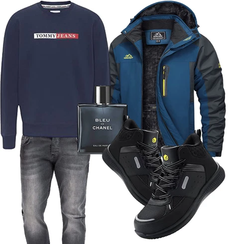 Blau/HellBlau/DunkelBlau/Pastell Wasserdichte Jacke/Langlaufjacke/Skijacke/Trekkingjacke/Wanderjacke/Outdoorjacke/Segeljacke TACVASEN kombinieren