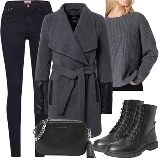 Outfit s Červená/Hnědá/Oranžová/Tmavě červená Kožená bunda/Motorkářské Džíny/Džíny s Nízkým Sedem/Slim Fit Džíny/Sweat Džíny/Push up Džín/Džín s Nízkým Pasem/High Waist Džínové Kalhoty/Kožená Pánská Bund/Kožené Boty Only "Přesně pro zimu"