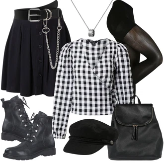 Outfit s Tmavě šedá/Stříbrný/Šedá Collier/Jemný Řetízek Daniel Wellington "Perfektní Alt outfit"