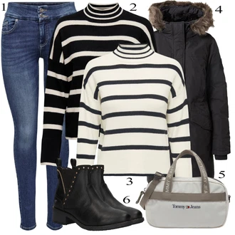 Dlouhé / Maxi Outfit s Šedá Doplňek/Taška/Dlouhé Šaty/Dlouhý Zimní Kabát/Dlouhá tylová sukně Tommy Jeans "Podzimní Outfit"