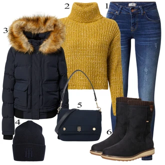 Outfit s Černá Klobouk Tommy Hilfiger "Podzimní Outfit"