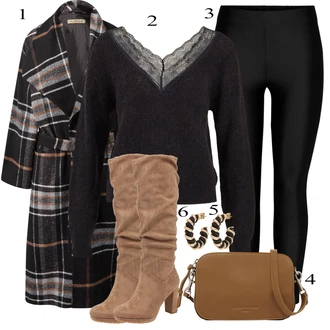 Italský Outfit s Hnědá/Žlutá/Černá Přechodový Kabát/Kašmírový Kabát/Dlouhý kabát/Dlouhý Kabát/Midi Kabát/Oversize Kabát/Vintage Kabát/Vlněný Kabát/Zimní Kabát Vlněný kabát smith&soul "Podzimní Outfit"Look: Francouzské, Pro Dům, Irský, Italský, Moderní, Příliš oblečený, Univerzitní