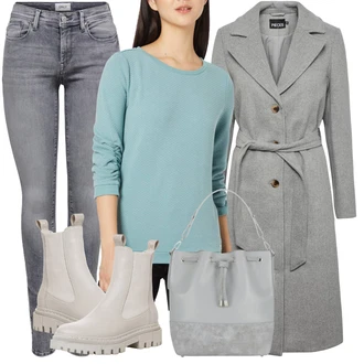 Outfit s Modrá Mikina/Móda Pro Plnoštíhlou/Teplák Tom Tailor Denim "Pěkný Soft Girl Outfity"