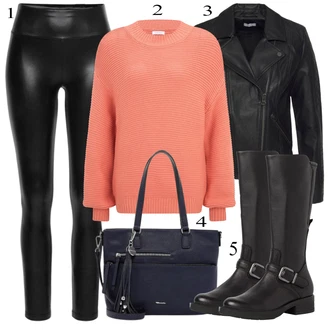 outfit mit Črna Usnjena Jakna Lascana "Oblačila za jesen"