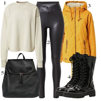 Outfit s Černá Šněrovací Kozačka Gabor "Podzimní Outfit"