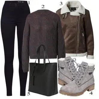 Motorka Zima Outfit s Tmavě hnědá/Hnědá/Šedá Bunda z Jehněčí Kůže/Kožená Bomber Bund/Pilotní Bunda/Motorkářské Bund/Kožené Bund/Kožená vintage Bunda/Bunda s Bočním Zipem Only "Podzimní Outfit"Look: Jízda na koni, Motorka