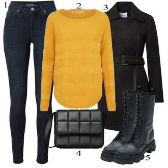 outfit mit Rumena/Oranžna Pletenina Only "zimska oblačila"
