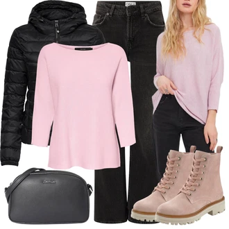 Comfort Outfit s Růžová/Fialová/Béžová Kozačka Šněrovací Kotníková Bota/Zimní kotníková bota/Plochá Kotníková Bota/Bojová Bota/Kotníková Bota s Podšívkou/Klasická Kozačka Elbsand "Praktický Soft Girl Outfity"