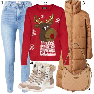 Outfity na zimu Dlouhé / Maxi s Červená Dlouhý Zimní Kabát/Móda Pro Plnoštíhlou/Dlouhé Šaty/Svetrové Šaty/Dlouhá tylová sukně Only "Zimní Outfit"