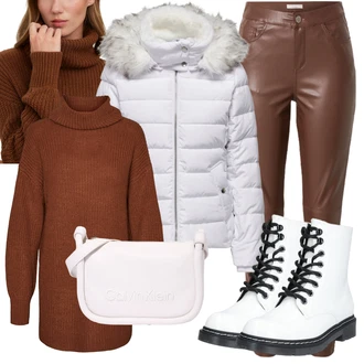 Outfit s Bílá/Krémová Šněrovací Kotníková Bota/Klasická kozačka/Bojová Bota Dockers by Gerli "Nápadný Soft Girl Outfity"