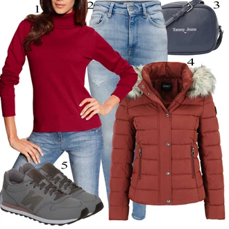 Outfit s Šedá Dlouhé Šaty/Taška/Dlouhá tylová sukně/Doplňek/Dlouhý Zimní Kabát Tommy Jeans "Zimní Outfit"