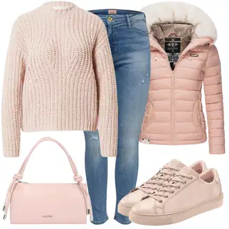 Kombinacije za zimu Vjenčanje Nevesta sa Smeđa/Bež/Pink Tanka tenisica/Tenisica s platformom/Niska Tenisica/Kožna tenisica Elbsand "Udoban zimski outfit"Look: Vjenčanje, Sprovod, Ramazán bájram, Obljetnica, Koncer, Škola