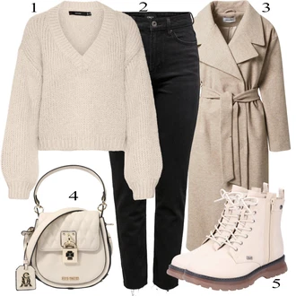 outfit mit Roza/Bež/Modra Škorenj Rieker "Zimska oblačila"