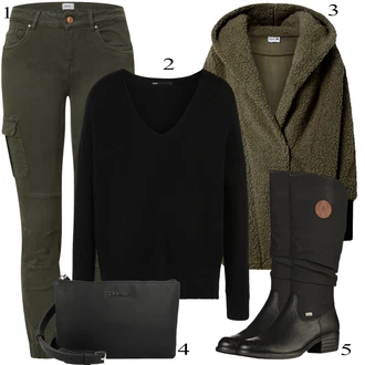 outfit mit Črna Škorenj Rieker "Zimska oblačila"