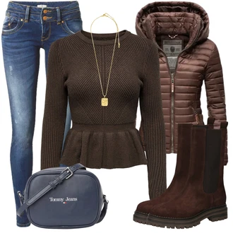 Cowgirl Outfit sa Vinski Crveno/Smeđa/Ljubičasta/Tamnosmeđa/Tamnocrvena Čizmica Chelsea Gležnjača/Klasična čizmica/Podstavljena Gležnjača Karolina Kurkova Originals "Udoban zimski outfit"Look: Unisex, Vanjski, Cowgirl, cool