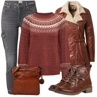 Kombinacije za zimu Mom Denim/Traper sa Siva/Svjetlosiva/Tamnosiva Hlača Velika Veličina Only "Udoban zimski outfit"Look: Rap, Stil, 90-ich, cool, Mom, Old Money, Radna odjeća