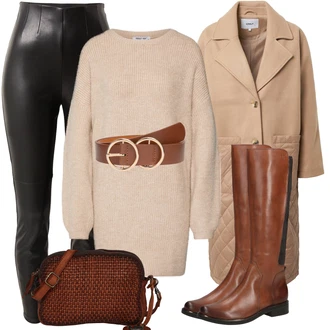 Outfit sa Crvena Čizmica Čizma Iznad Koljena Caprice "Udoban zimski outfit"