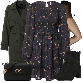 Outfit s Béžová/Khaki/Černá/Šedá Nylonová punčocha/Punčocháče Velká Velikost/Podržte Punčochu/Samodržící Punčocha/Podpůrný punčocháč/Punčocháče lindex "Podzimní Outfit"