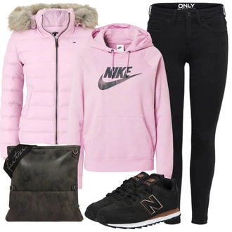 Outfit s Černá Teniska New Balance "zimní outfit"