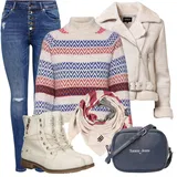 Hnědé kožené bundy s páskem outfity image