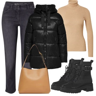 Outfity na zimu Krátká/mini s Hnědá Taška Přes Rameno/Batoh Mango "Zimní Outfit"