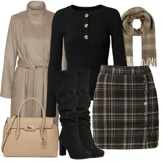 Outfity na zimu Pruhovaný s Šedá Šál Only "zimní outfit"