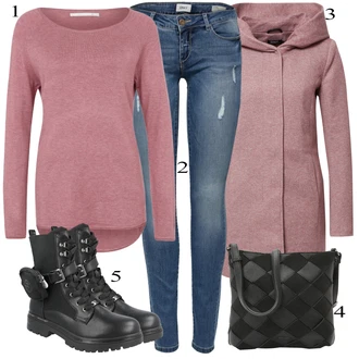 S Kapuljačom Na Skidanje Outfit sa Pink/Crvena/Ljubičasta/Smeđa Pleteni Flis Kaput/Pleteni Kaput/Kaput od Vunenog Flisa/Zimski Kaput Vuneni kaput/loden kaput/Kaput od Flisa/Kaput s Kapuljačom Only "Tvoj otmjeni outfit"