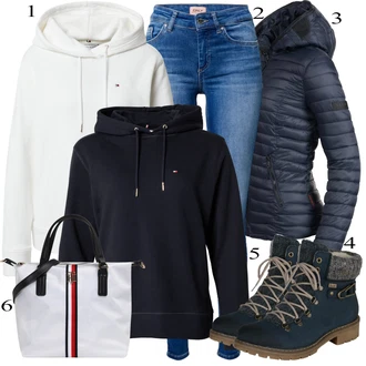 outfit mit Črna Škorenj Rieker "zimska oblačila"