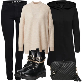 Outfit s Černá Přechodový Kabát/Softshellový Kabát/Kabát s Kapucí/Lodenový kabát/Scuba Kabát Only "zimní outfit"