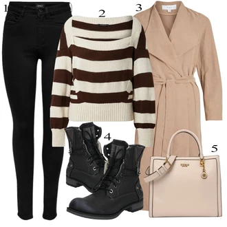 outfit mit Črna/Temno modra Pletena Pajkica/Pajkice z Razporkom/Neprosojna Pajkica/Usnjena Jakna/Oblikovana Pajkica/Tople Pajkice/Športna Pajkica/Podložena Pajkica/Baumwoll Pajkica Only "Zimska oblačila"