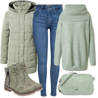 Outfity na zimu Styl Boho s Modrá/Světle modrá Džínové Legíny/Jeggings/Skinny Kalhoty Only "Zimní Styl"Look: Styl, 90tá léta, Boho, Cool, Francouzské, Bezešvé