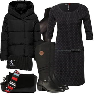 Outfity na zimu s Černá Punčocháče Swedish Stockings "Zimní Ležérní Outfit"