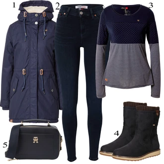 Zimske Outfiti Bombaž mit Črna Hlače Tommy Jeans "Oblačila za jesen"