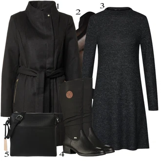 outfit mit Črna Škorenj Rieker "Zimska oblačila"